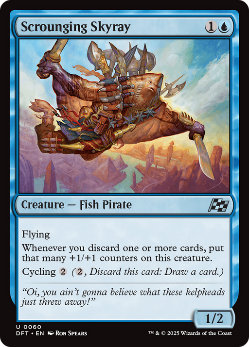 Scrounging Skyray (DFT-060) [Aetherdrift] Foil MTG Single Wizards of the Coast