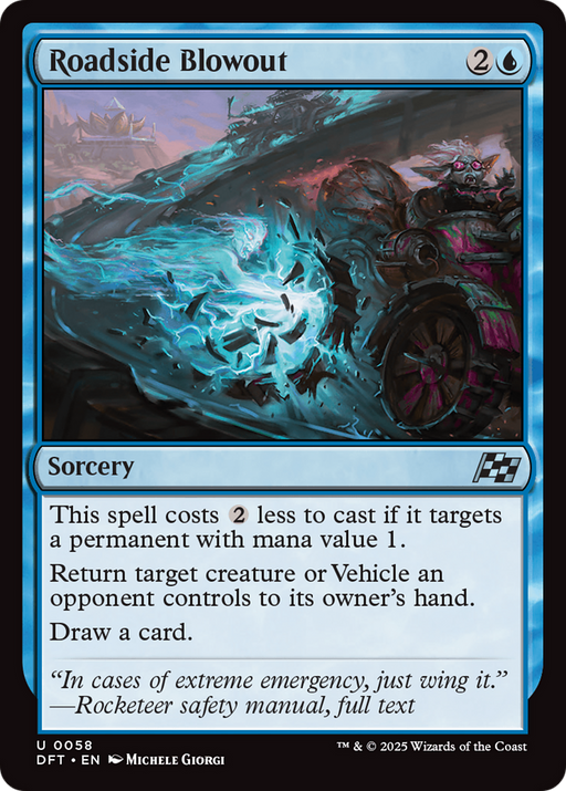 Roadside Blowout (DFT-058) [Aetherdrift] Foil MTG Single Wizards of the Coast