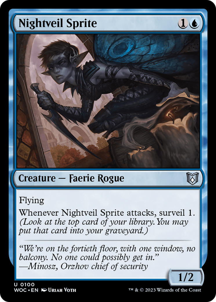Nightveil Sprite (WOC-100) [Wilds of Eldraine Commander] MTG Single Wizards of the Coast