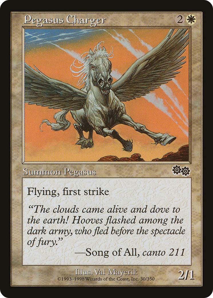 Pegasus Charger (USG-030) [Urza's Saga] MTG Single Wizards of the Coast