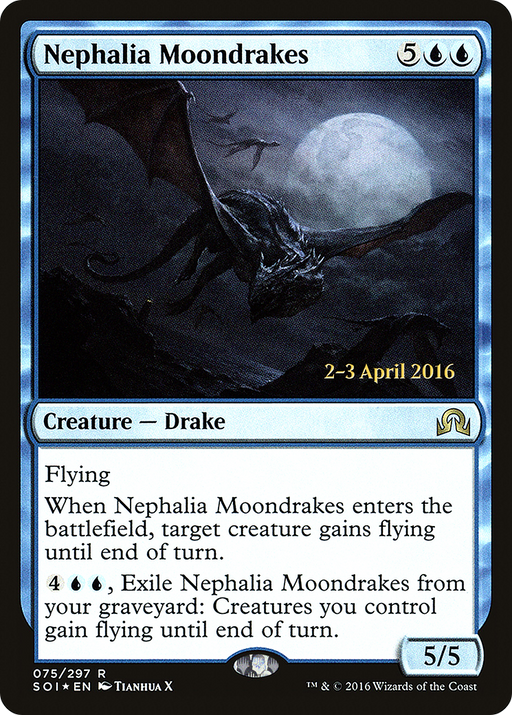 Nephalia Moondrakes (PRE-75S) [Shadows over Innistrad Promos] Foil MTG Single Wizards of the Coast