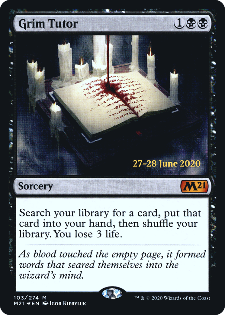 Grim Tutor (PRE-103) [Core Set 2021 Promos] Foil MTG Single Wizards of the Coast