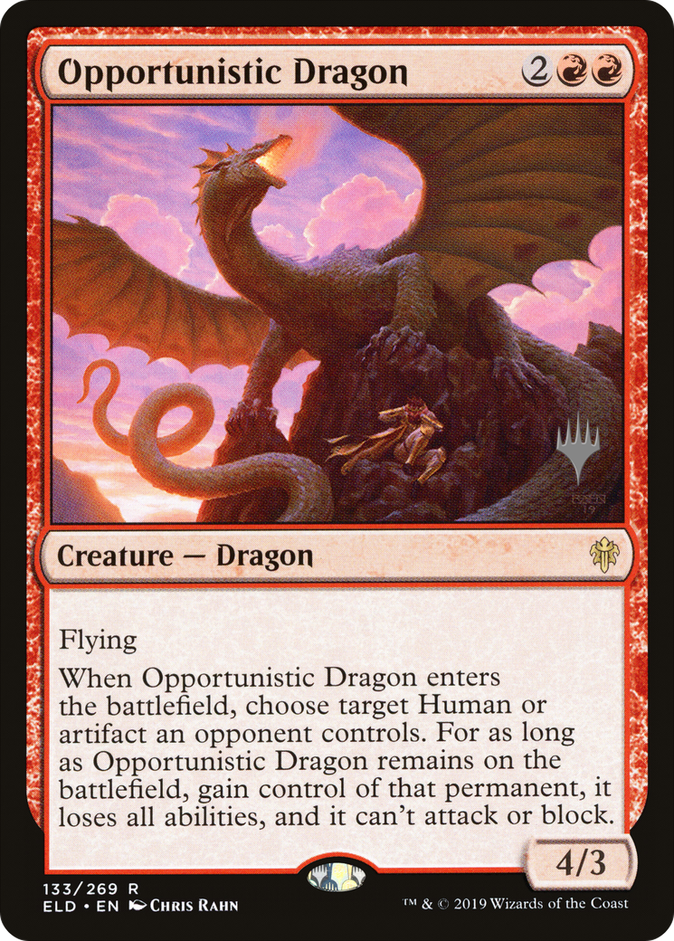 Opportunistic Dragon (PPELD-133) [Throne of Eldraine Promos] MTG Single Wizards of the Coast