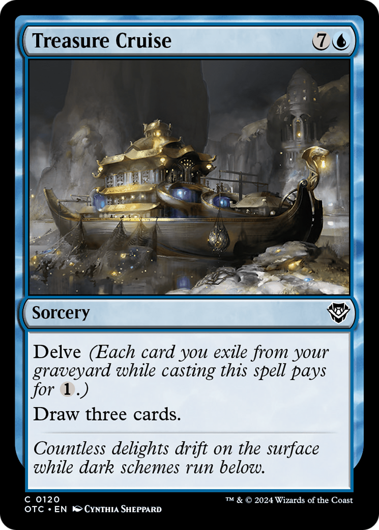 Treasure Cruise (OTC-120) [Outlaws of Thunder Junction Commander] MTG Single Wizards of the Coast