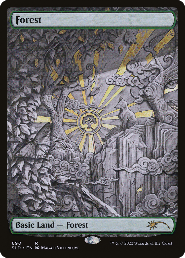 Forest (690) (SLD-690) [Secret Lair] Drop Foil MTG Single Wizards of the Coast