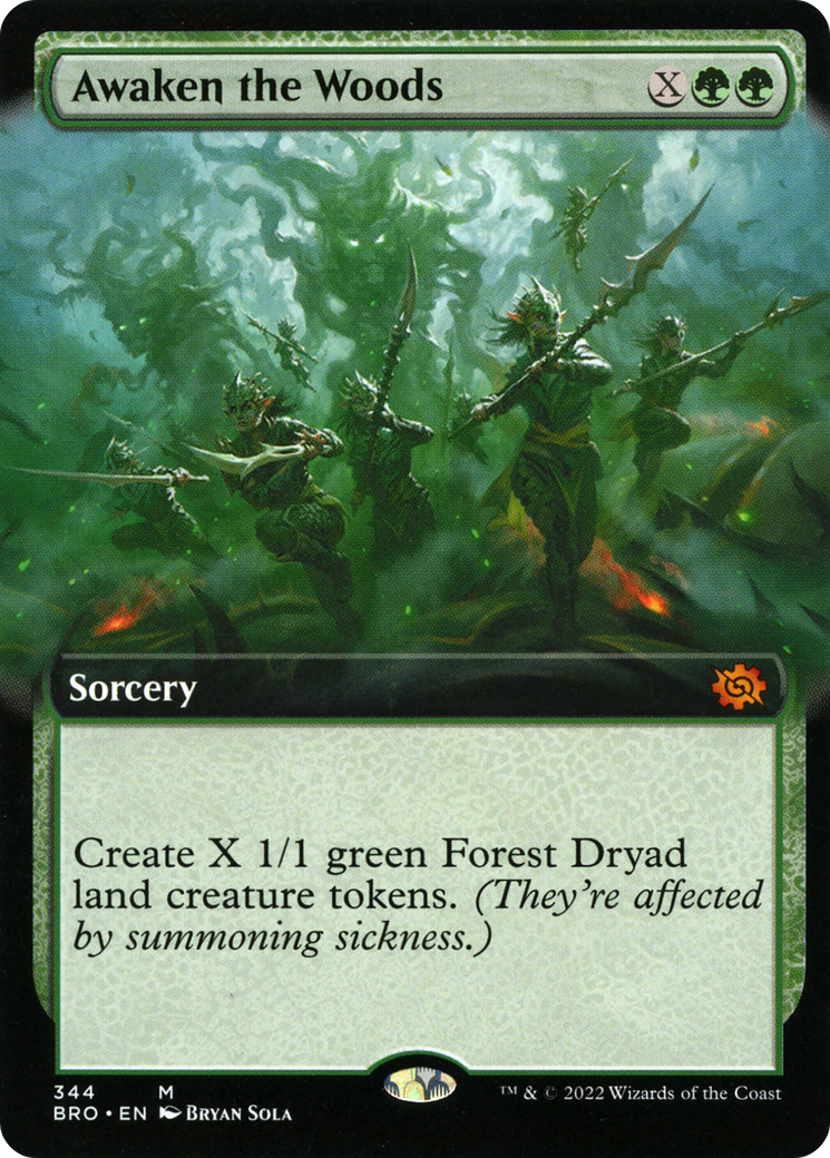 Awaken the Woods (BRO-344) [The Brothers' War] (Extended Art) Foil MTG Single Wizards of the Coast