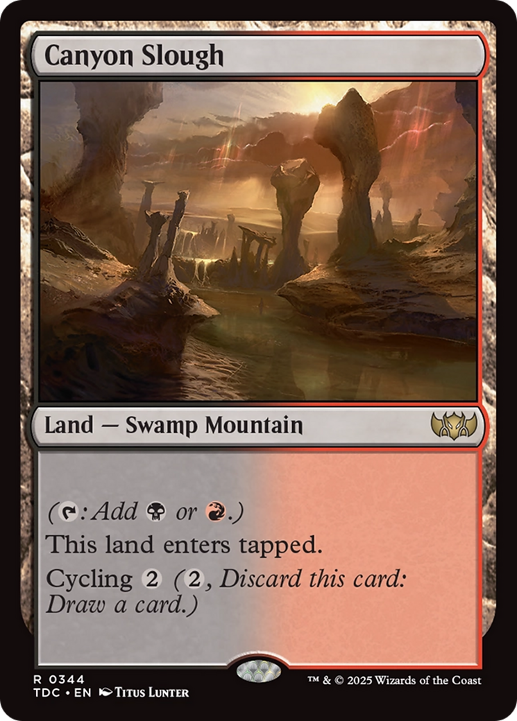 Canyon Slough (TDC-344) [Commander: Tarkir: Dragonstorm] MTG Single Wizards of the Coast