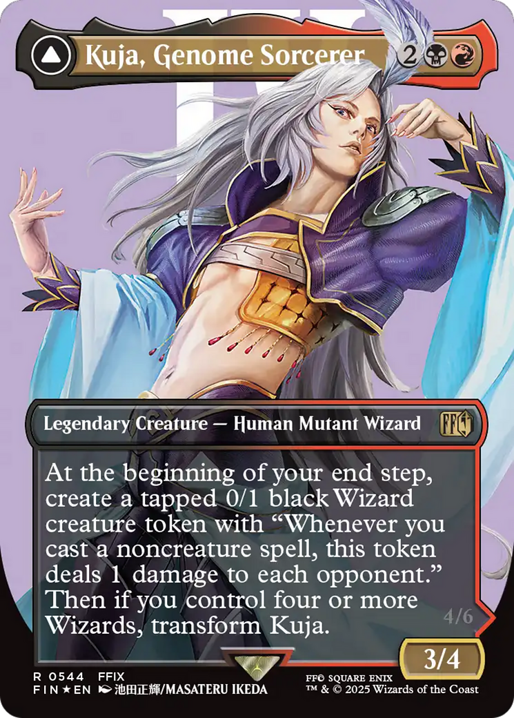 Kuja, Genome Sorcerer // Trance Kuja, Fate Defied (Surge Foil) (FIN-544) [FINAL FANTASY] (Borderless) Foil MTG Single Wizards of the Coast