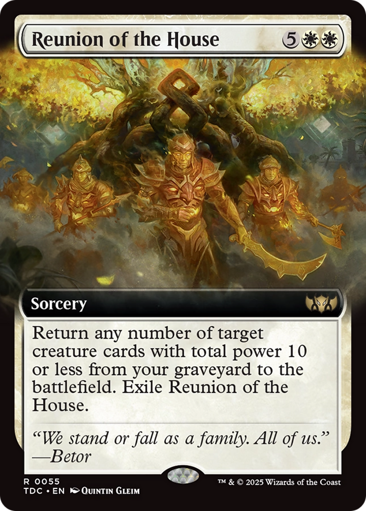 Reunion of the House (Extended Art) (TDC-055) [Commander: Tarkir: Dragonstorm]: (Extended Art) MTG Single Wizards of the Coast