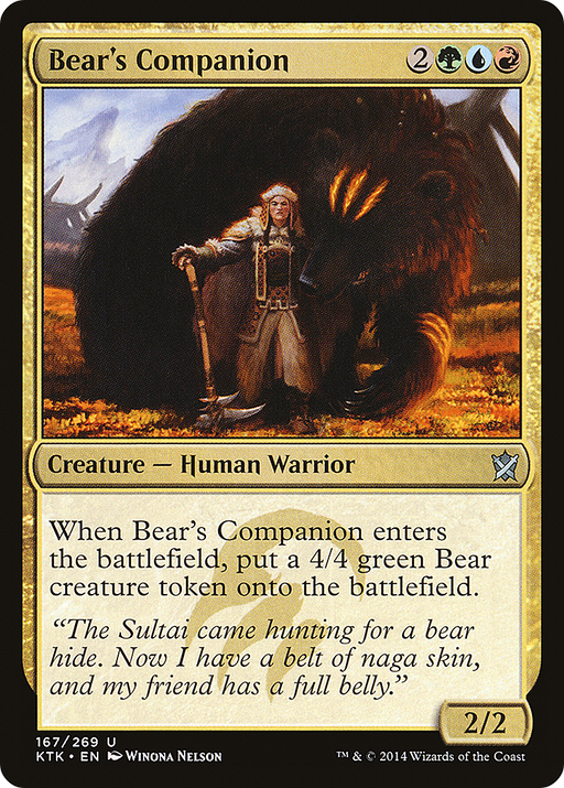 Bear's Companion (KTK-167) [Khans of Tarkir] MTG Single Wizards of the Coast