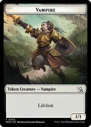 Warrior // Vampire Double-Sided Token [Tokens] March of the Machine Tokens MTG Single Magic: The Gathering
