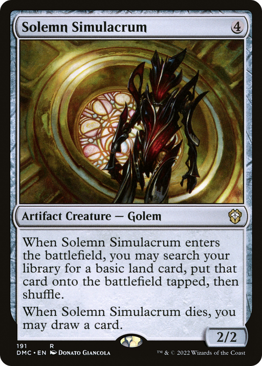 Solemn Simulacrum (DMC-191) [Dominaria United Commander] MTG Single Wizards of the Coast