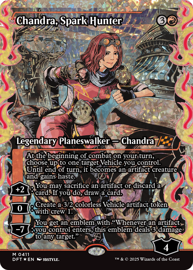 Chandra, Spark Hunter (Fracture Foil) (DFT-411) [Aetherdrift] (Showcase) Foil MTG Single Wizards of the Coast