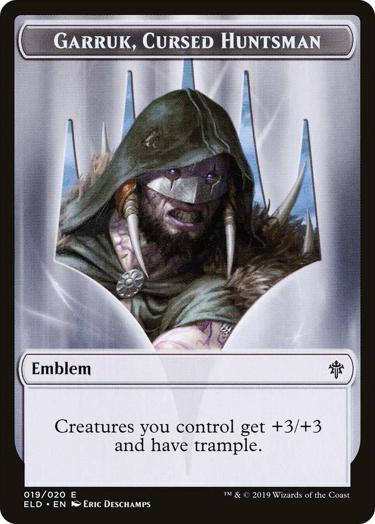 Garruk, Cursed Huntsman Emblem (TELD-019) [Tokens] Throne of Eldraine Tokens Foil MTG Single Wizards of the Coast