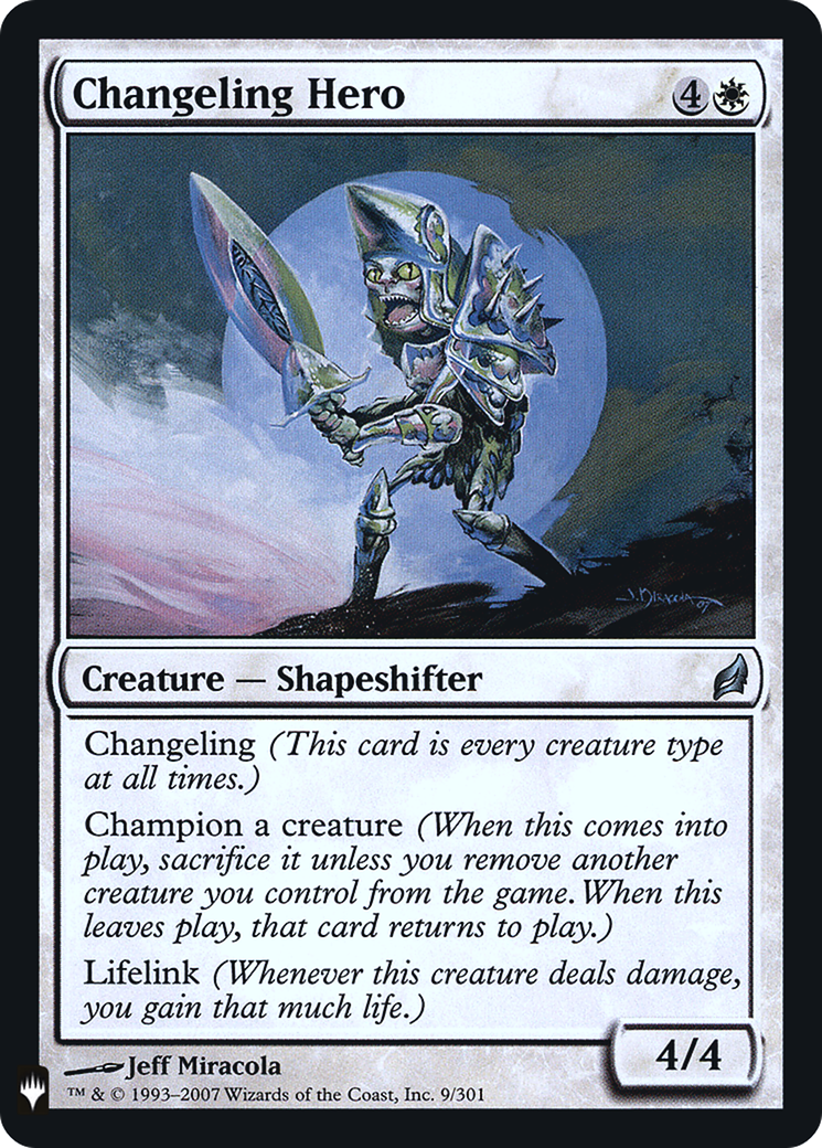 Changeling Hero (PLST-LRW-9) [Mystery Booster] The List Foil MTG Single Wizards of the Coast