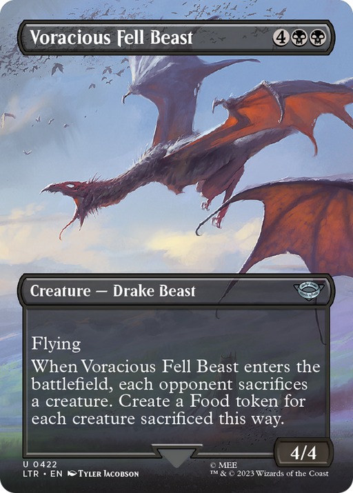 Voracious Fell Beast (LTR-422) [The Lord of the Rings: Tales of Middle-earth] (Borderless) MTG Single Wizards of the Coast