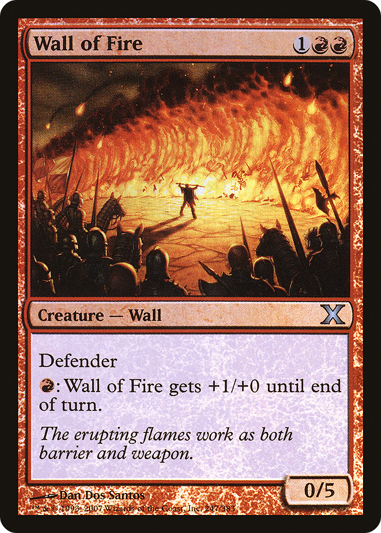 Wall of Fire (10E-247★) [Tenth Edition] Foil MTG Single Wizards of the Coast