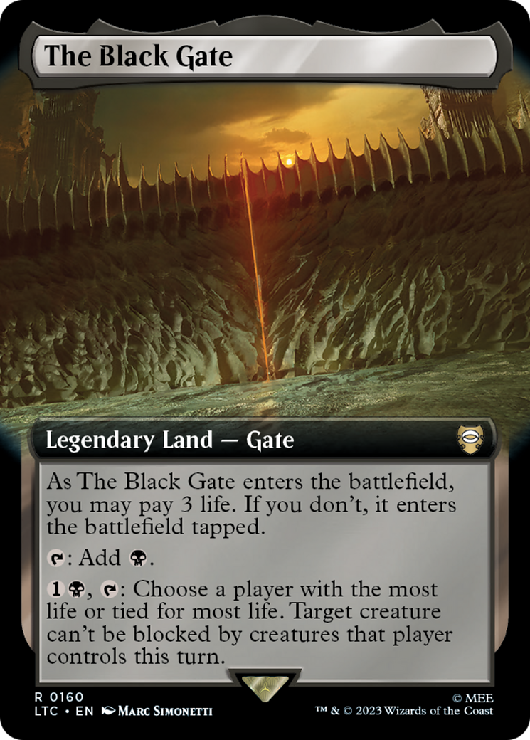The Black Gate (LTC-160) [Tales of Middle-earth Commander] (Extended Art) MTG Single Wizards of the Coast