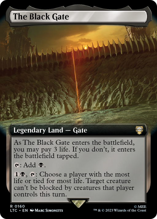 The Black Gate (LTC-160) [Tales of Middle-earth Commander] (Extended Art) Foil MTG Single Wizards of the Coast