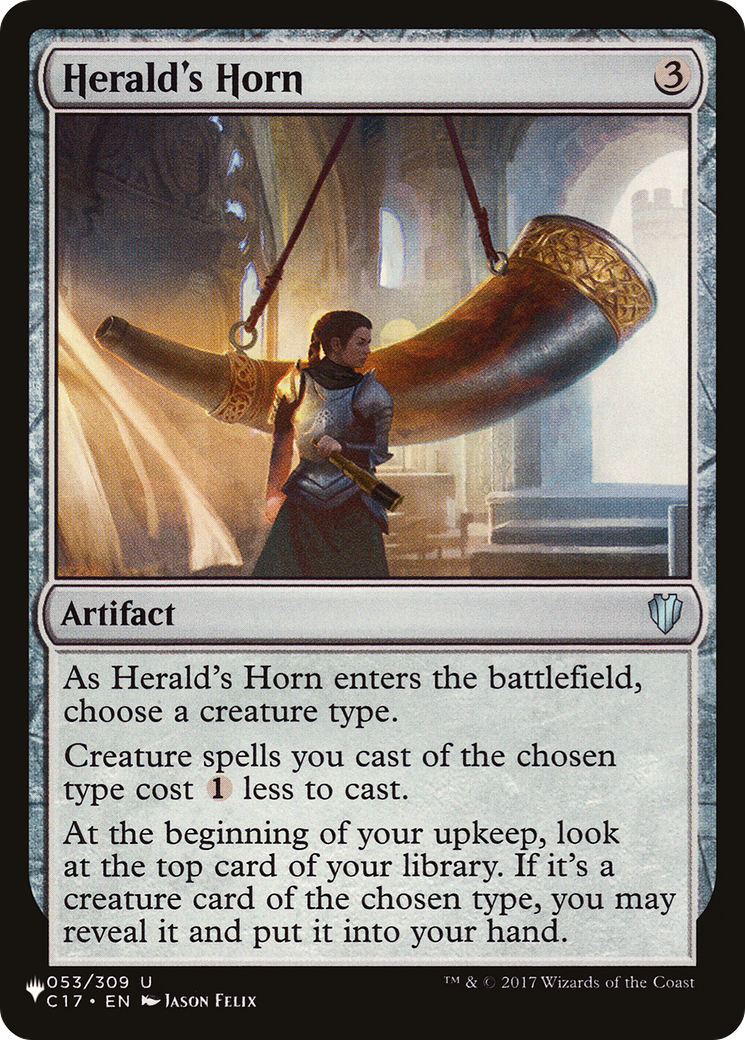 Herald's Horn (PLST-C17-53) [Mystery Booster] The List MTG Single Wizards of the Coast