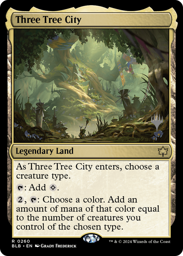 Three Tree City (PPBLB-260) [Bloomburrow Promos] Foil MTG Single Wizards of the Coast