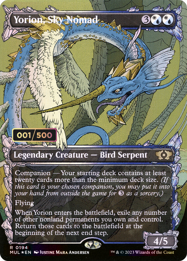 Yorion, Sky Nomad (Serial Numbered) (MUL-194) [Multiverse Legends] (Showcase) (Borderless) Foil MTG Single Wizards of the Coast