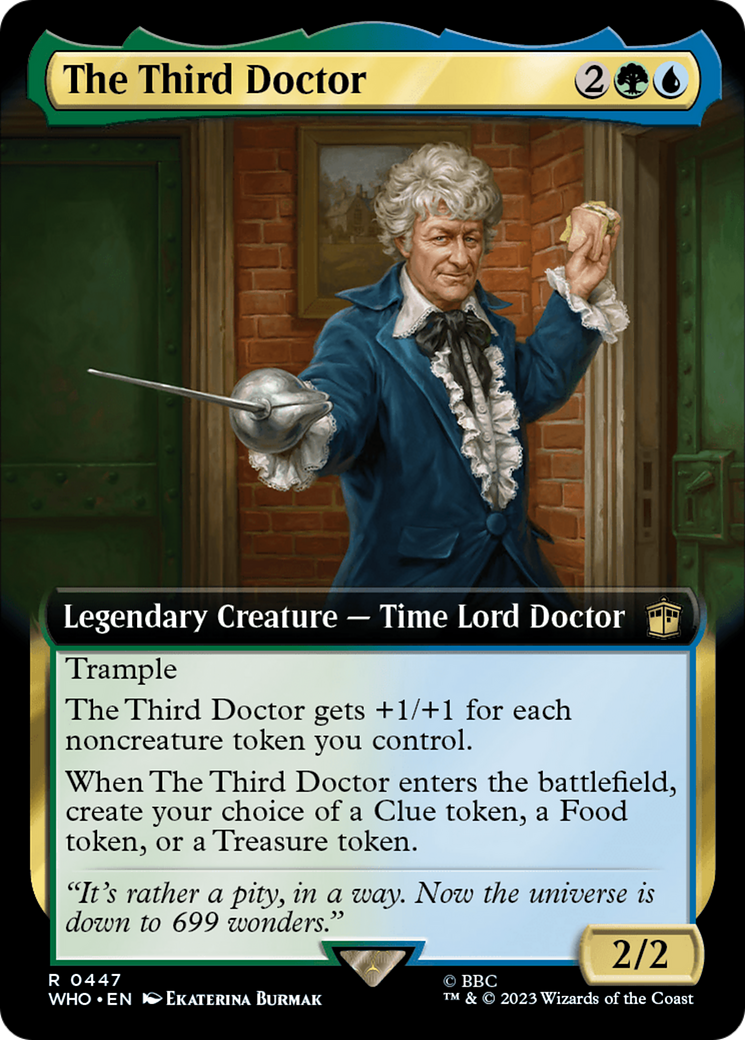 The Third Doctor (WHO-447) [Doctor Who] (Extended Art) Foil MTG Single Wizards of the Coast