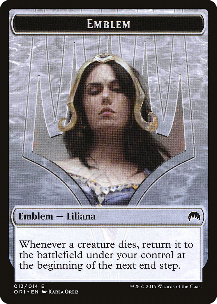 Emblem - Liliana, Defiant Necromancer (ORI-013) [Tokens] Magic Origins Tokens MTG Single Wizards of the Coast