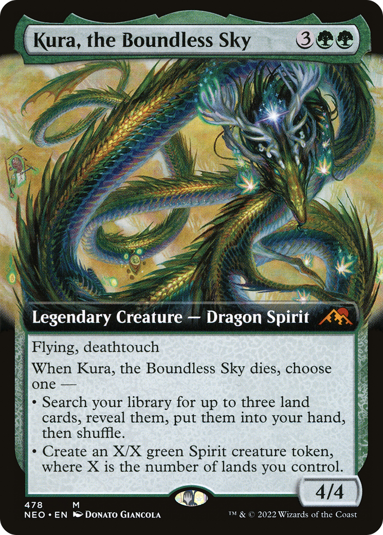 Kura, the Boundless Sky (NEO-478) [Kamigawa: Neon Dynasty] (Extended Art) MTG Single Wizards of the Coast