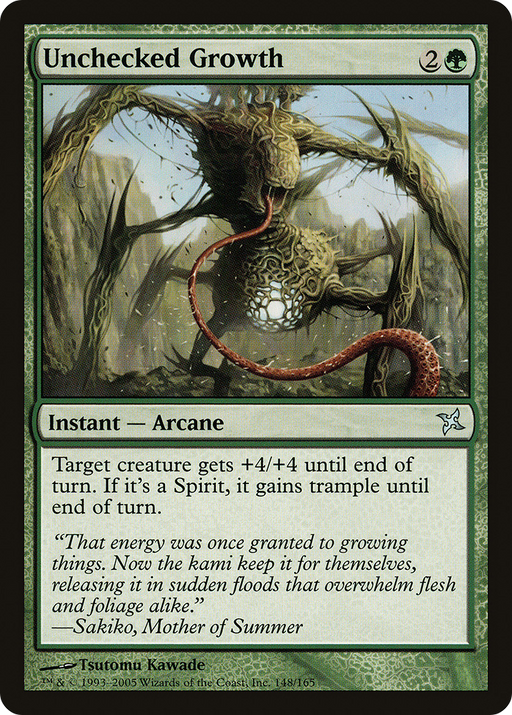 Unchecked Growth (BOK-148) [Betrayers of Kamigawa] MTG Single Wizards of the Coast