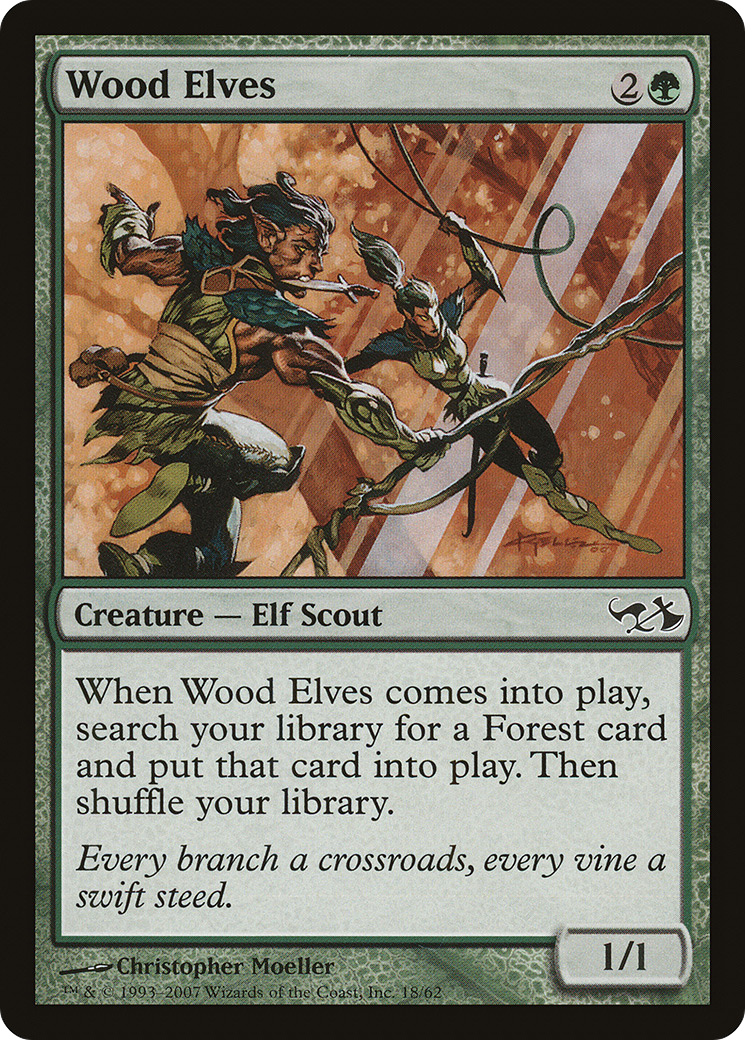Wood Elves (EVG-018) [Misc] Duel Decks: Elves vs. Goblins MTG Single Wizards of the Coast