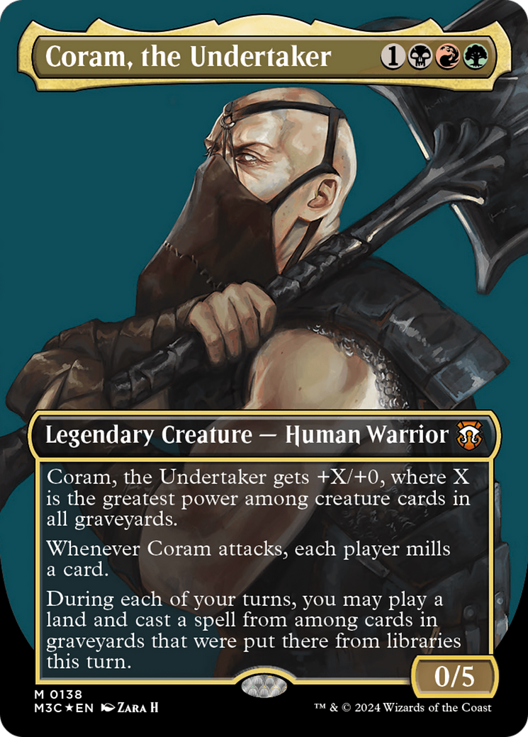 Coram, the Undertaker (Ripple Foil) (M3C-138) [Modern Horizons 3 Commander] (Borderless) Foil MTG Single Wizards of the Coast