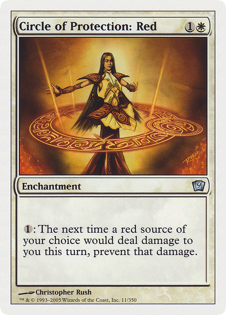 Circle of Protection: Red (9ED-011) [9th Edition] Foil MTG Single Wizards of the Coast