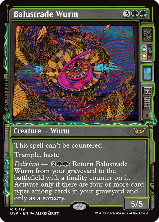 Balustrade Wurm (DSK-319) [Duskmourn: House of Horror] (Showcase) MTG Single Wizards of the Coast