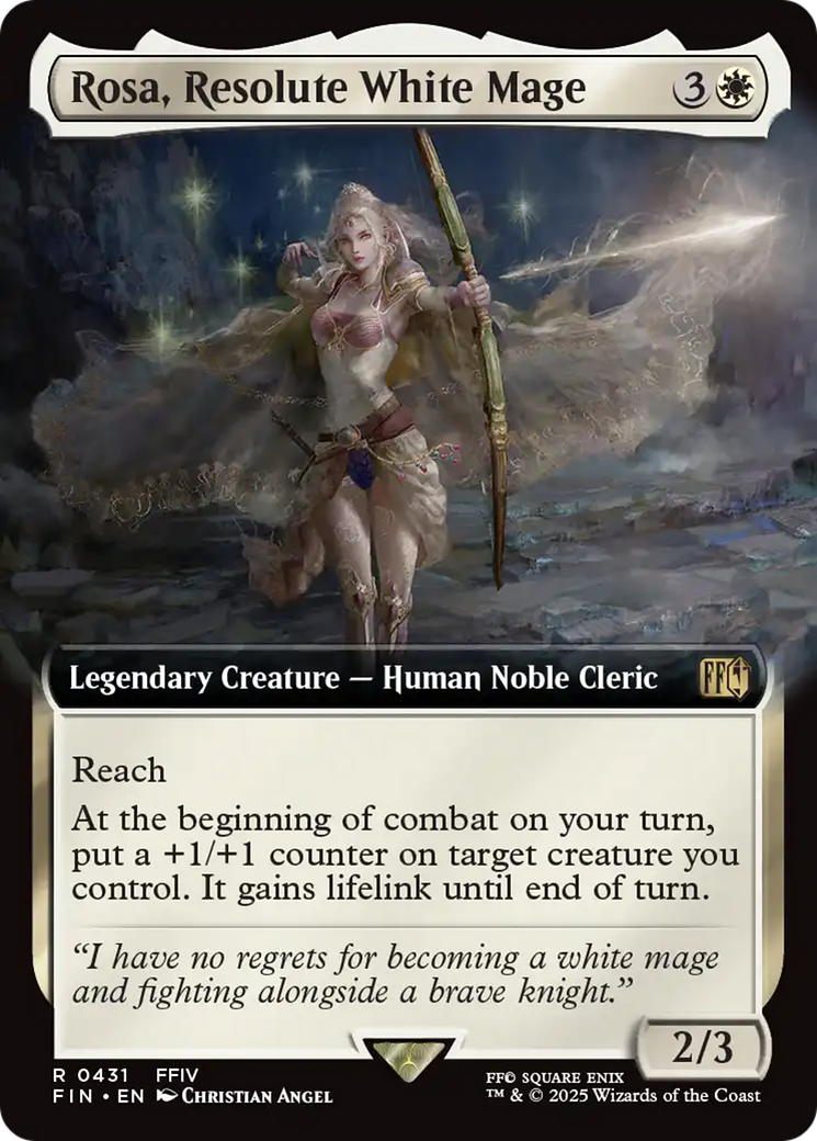 Rosa, Resolute White Mage (FIN-431) [FINAL FANTASY] (Extended Art) Foil MTG Single Wizards of the Coast