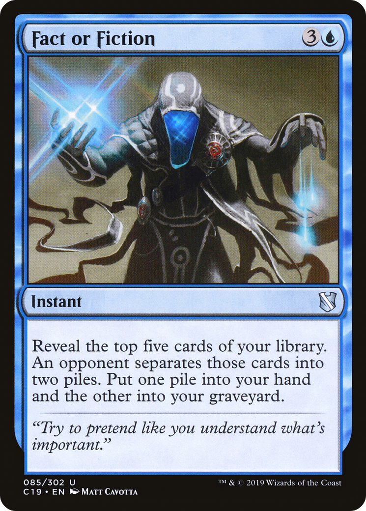 Fact or Fiction (C19-085) [Commander 2019] MTG Single Wizards of the Coast
