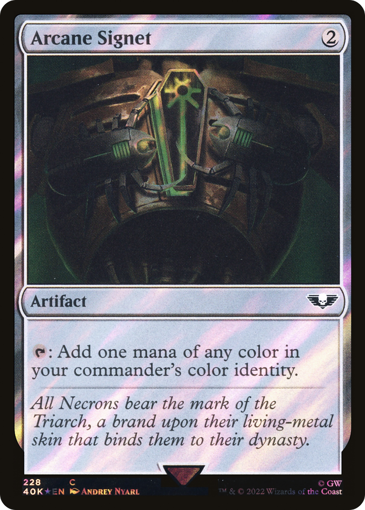 Arcane Signet (40K-228★) [Warhammer 40,000 Commander] Foil MTG Single Wizards of the Coast