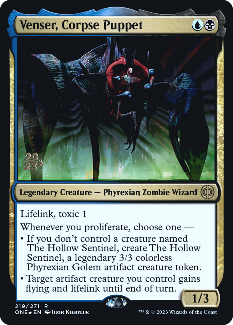 Venser, Corpse Puppet (PRE-219S) [Phyrexia: All Will Be One Promos] Foil MTG Single Wizards of the Coast