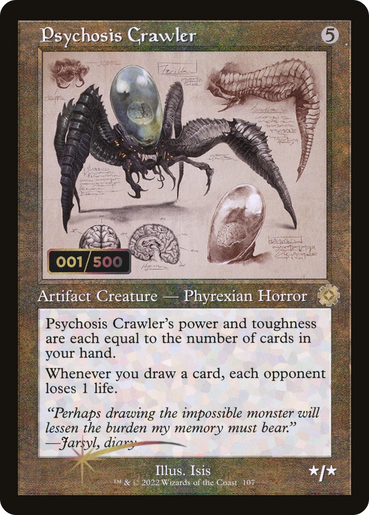 Psychosis Crawler (Schematic) (Serial Numbered) (BRR-107) [The Brothers' War Retro Artifacts] Foil MTG Single Wizards of the Coast