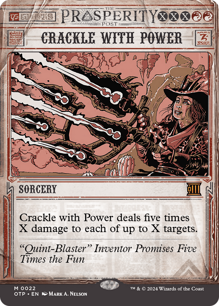 Crackle with Power (OTP-022) [Breaking News] (Showcase) (Borderless) MTG Single Wizards of the Coast