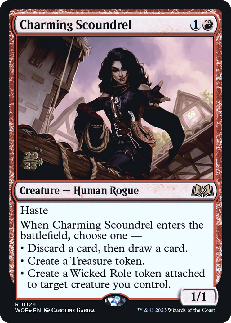 Charming Scoundrel (PRE-124) [Wilds of Eldraine Promos] Foil MTG Single Wizards of the Coast