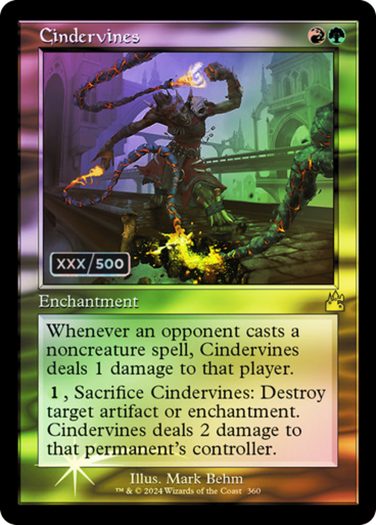 Cindervines (Serial Numbered) (RVR-360) [Ravnica Remastered] Foil MTG Single Wizards of the Coast