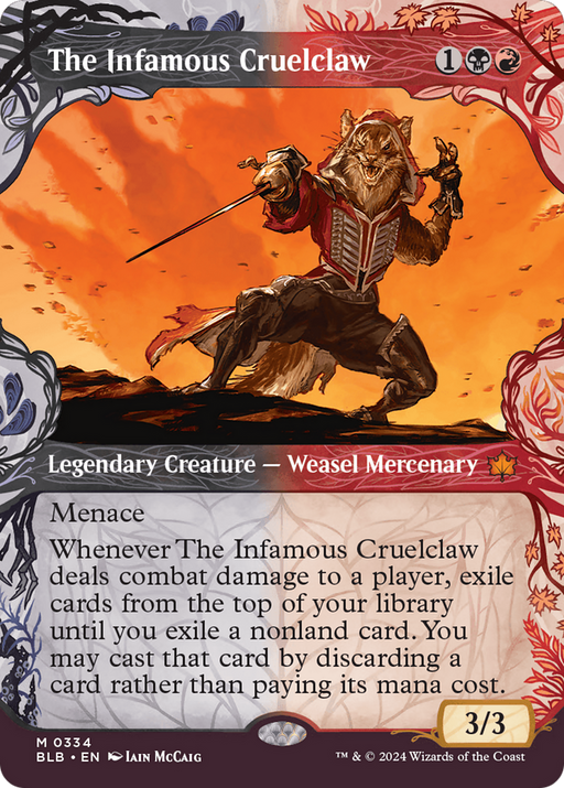 The Infamous Cruelclaw (BLB-334) [Bloomburrow] (Showcase) (Borderless) Foil MTG Single Wizards of the Coast