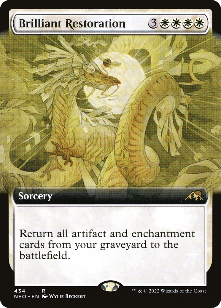 Brilliant Restoration (NEO-434) [Kamigawa: Neon Dynasty] (Extended Art) Foil MTG Single Wizards of the Coast
