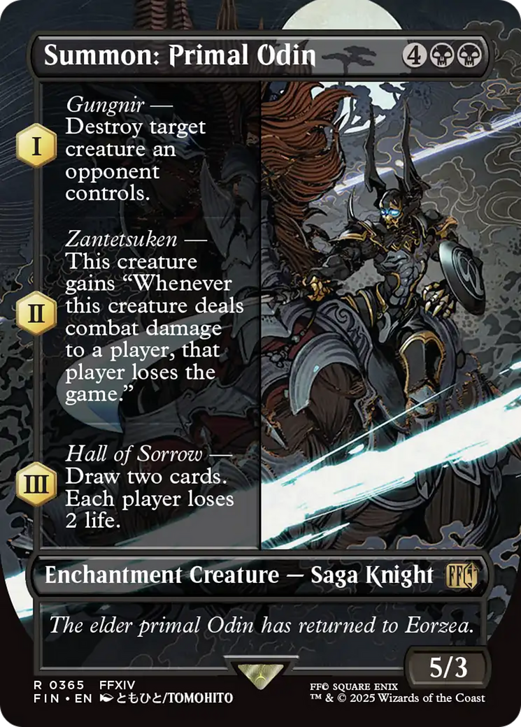 Summon: Primal Odin (FIN-365) [FINAL FANTASY] (Borderless) MTG Single Wizards of the Coast