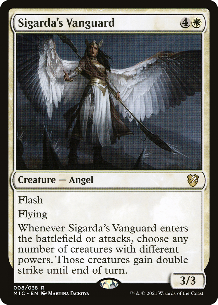 Sigarda's Vanguard (MIC-008) [Midnight Hunt Commander] MTG Single Wizards of the Coast