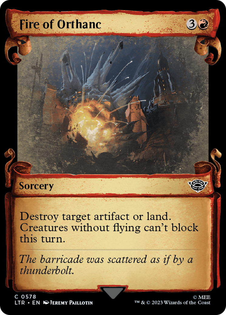 Fire of Orthanc (Showcase Scrolls) (LTR-578) [The Lord of the Rings: Tales of Middle-earth] (Showcase) MTG Single Wizards of the Coast