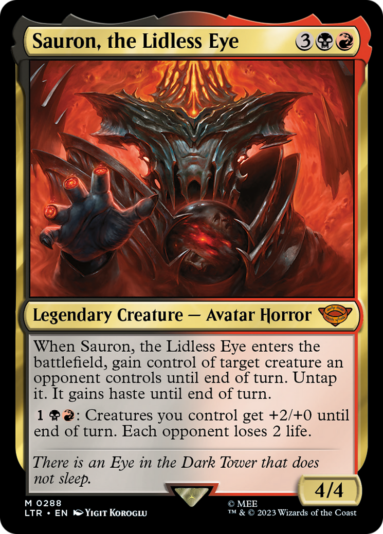 Sauron, the Lidless Eye (LTR-288) [The Lord of the Rings: Tales of Middle-earth] Foil MTG Single Wizards of the Coast