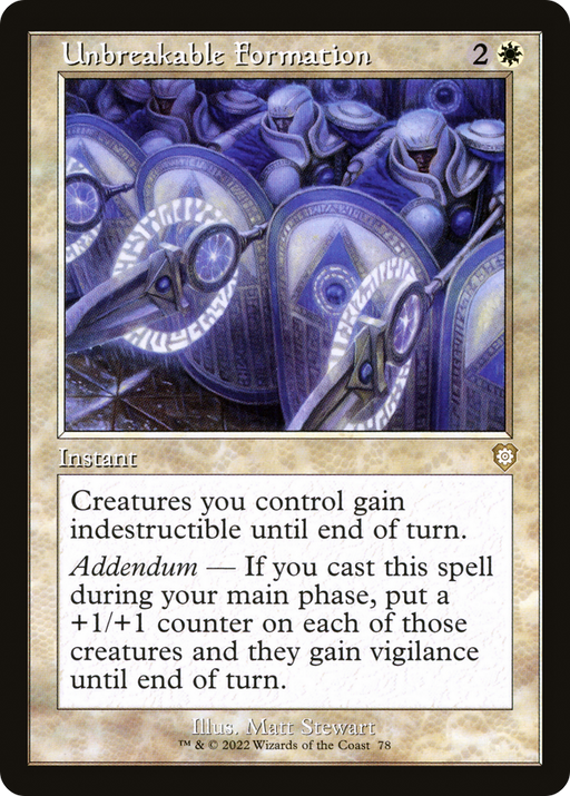 Unbreakable Formation (BRC-078) [The Brothers' War Commander] MTG Single Wizards of the Coast