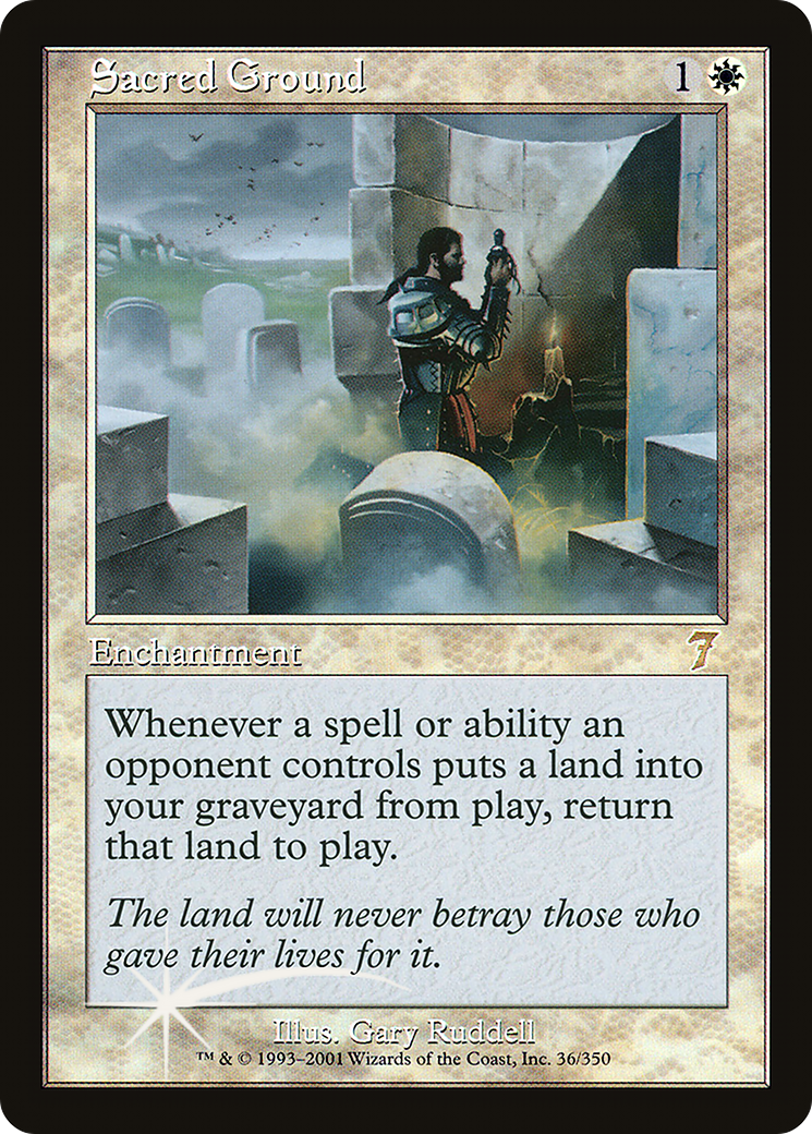 Sacred Ground (7ED-036) [7th Edition] Foil MTG Single Wizards of the Coast